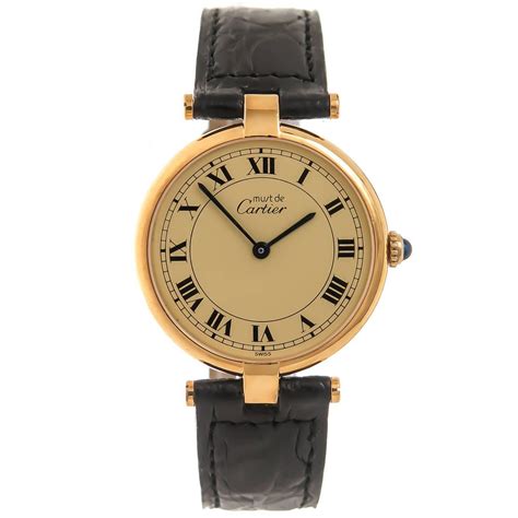 orologio cartier vermeil|cartier yellow gold watch.